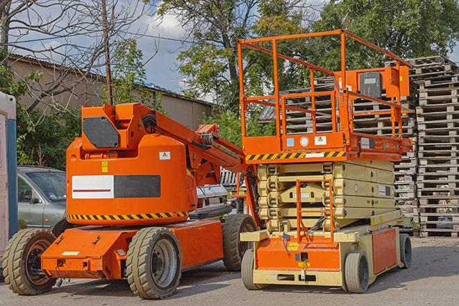 forklift moving crates in a large warehouse in Marlton